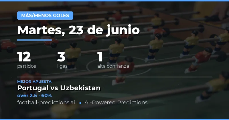 Mejores Picks O/U Goles para el 23 Jun 2026