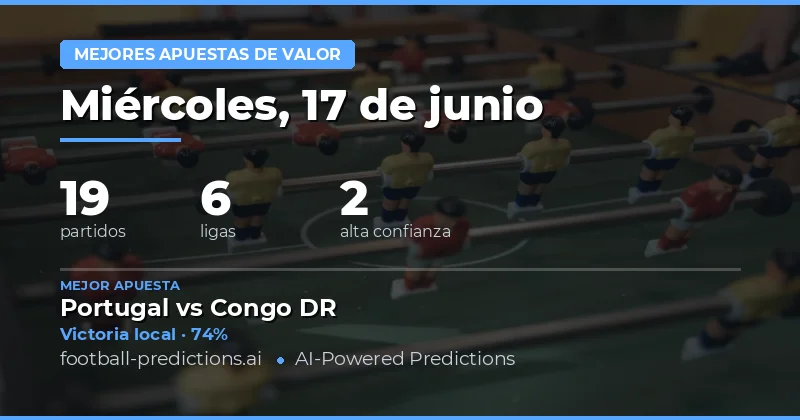 Top Picks de Apuestas con Valor para el 17 Jun 2026