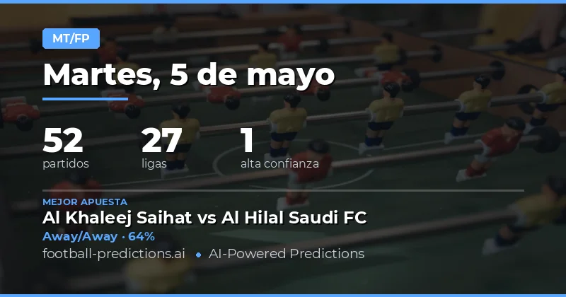 Pronósticos Half Time / Full Time: Análisis Detallado para el 5 de Mayo de 2026