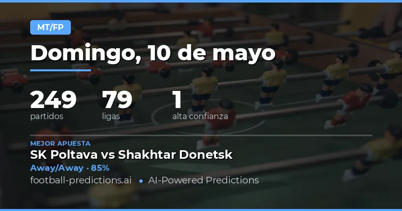 Análisis Estratégico de las Apuestas HT/FT para el 10 de Mayo