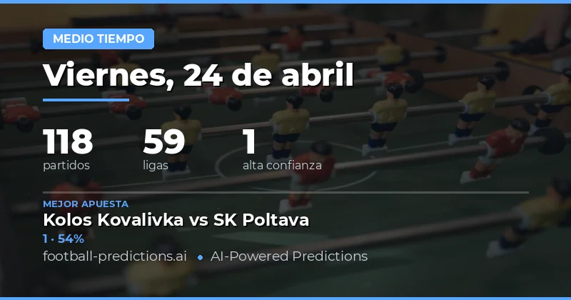 Análisis de Half Time Result para el 24 de Abril de 2026