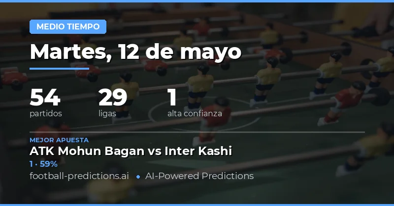 Pronósticos de Medio Tiempo para el 12 de mayo de 2026
