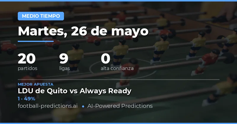 Análisis de Resultados al Medio Tiempo para el 26 de Mayo