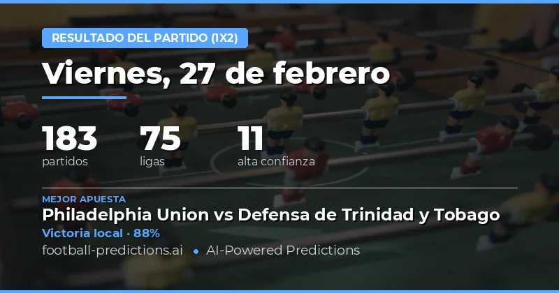 Pronósticos Resultado (1X2) 27 febrero 2026: Análisis y Apuestas