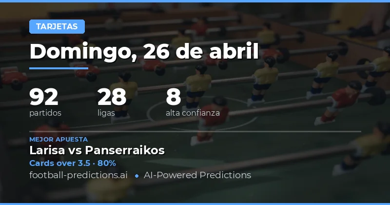 Análisis Exhaustivo de Tarjetas Amarillas para el 26 de Abril de 2026