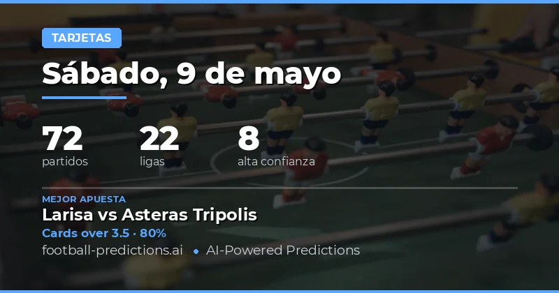 Predicciones de Tarjetas Amarillas para el 9 de Mayo de 2026