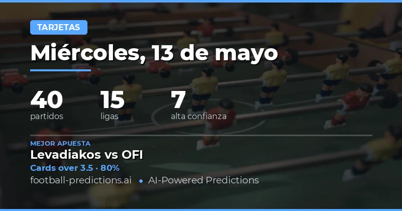 Análisis de Tarjetas Amarillas para el 13 de mayo de 2026