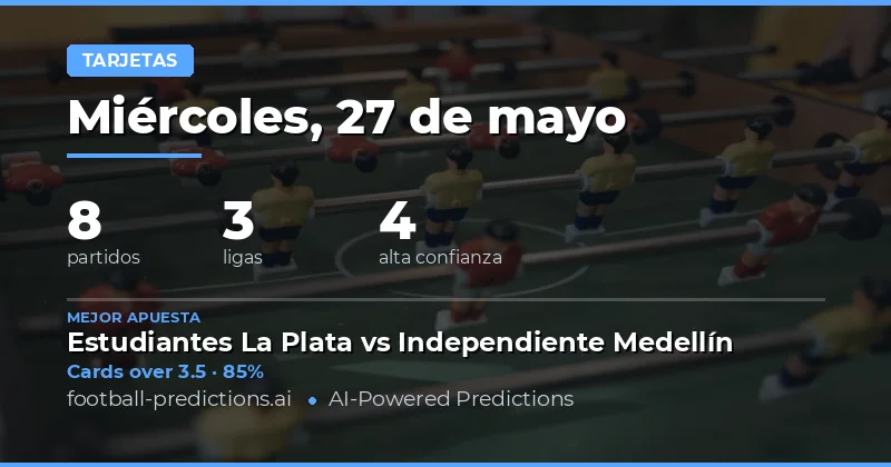 Pronósticos de Tarjetas Amarillas para el 27 de Mayo