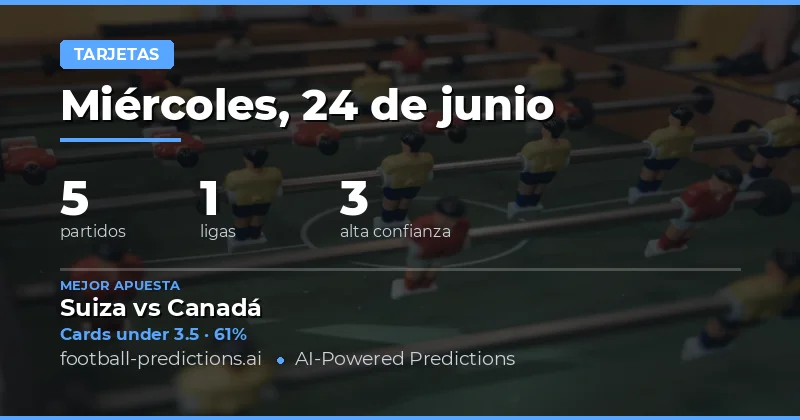 Mejores Picks O/U Tarjetas para el 24 Jun 2026