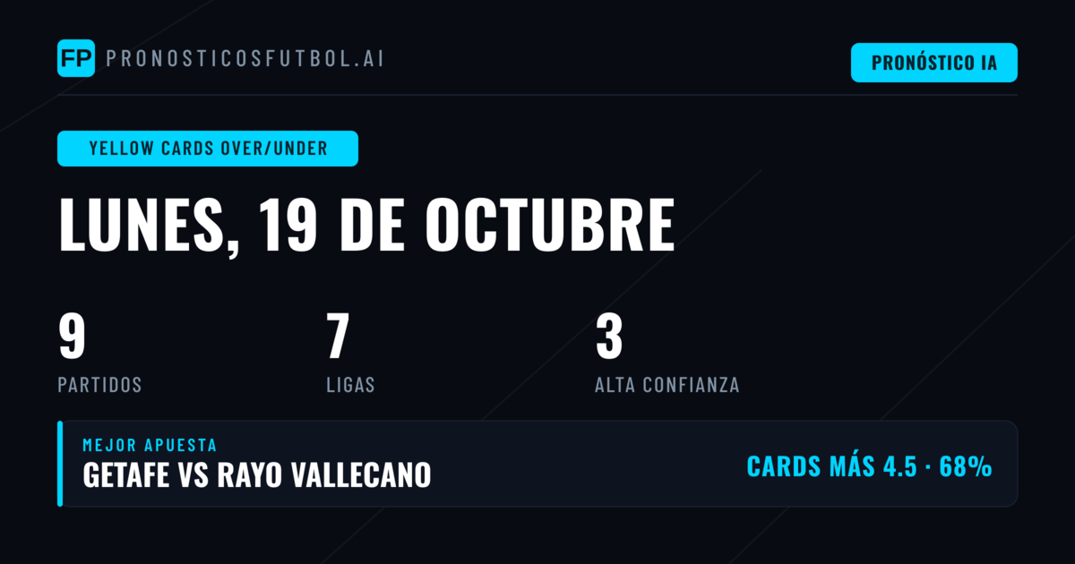 Mejores Picks de Tarjetas Amarillas O/U