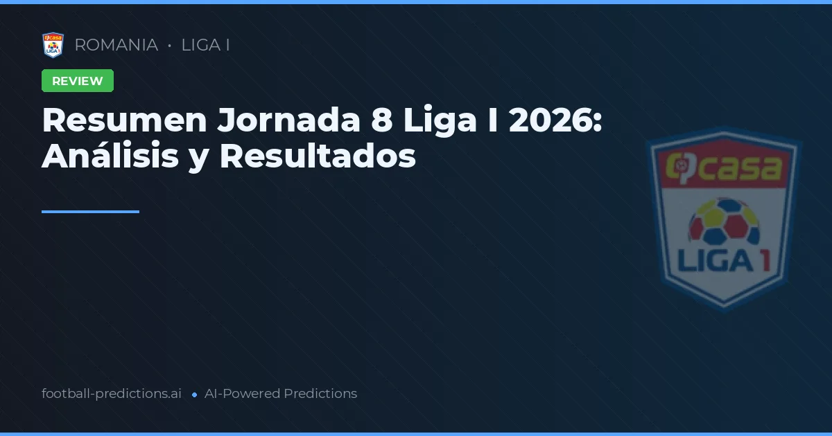 Resumen Jornada 8 Liga I 2026: Análisis y Resultados