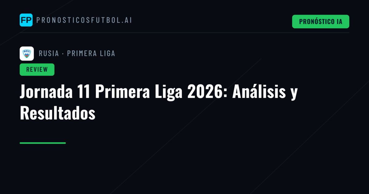 Jornada 11 Primera Liga 2026: Análisis y Resultados