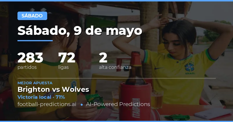 Pronósticos de Fútbol para el Sábado 9 de Mayo de 2026