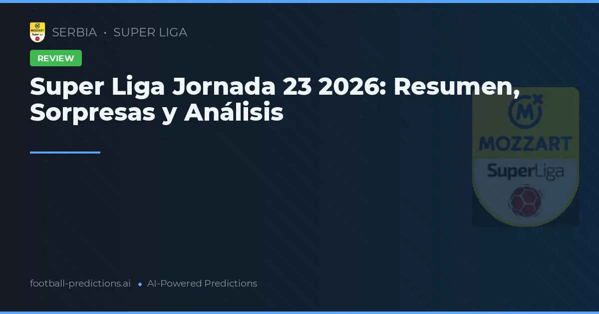 Super Liga Jornada 23 2026: Resumen, Sorpresas y Análisis