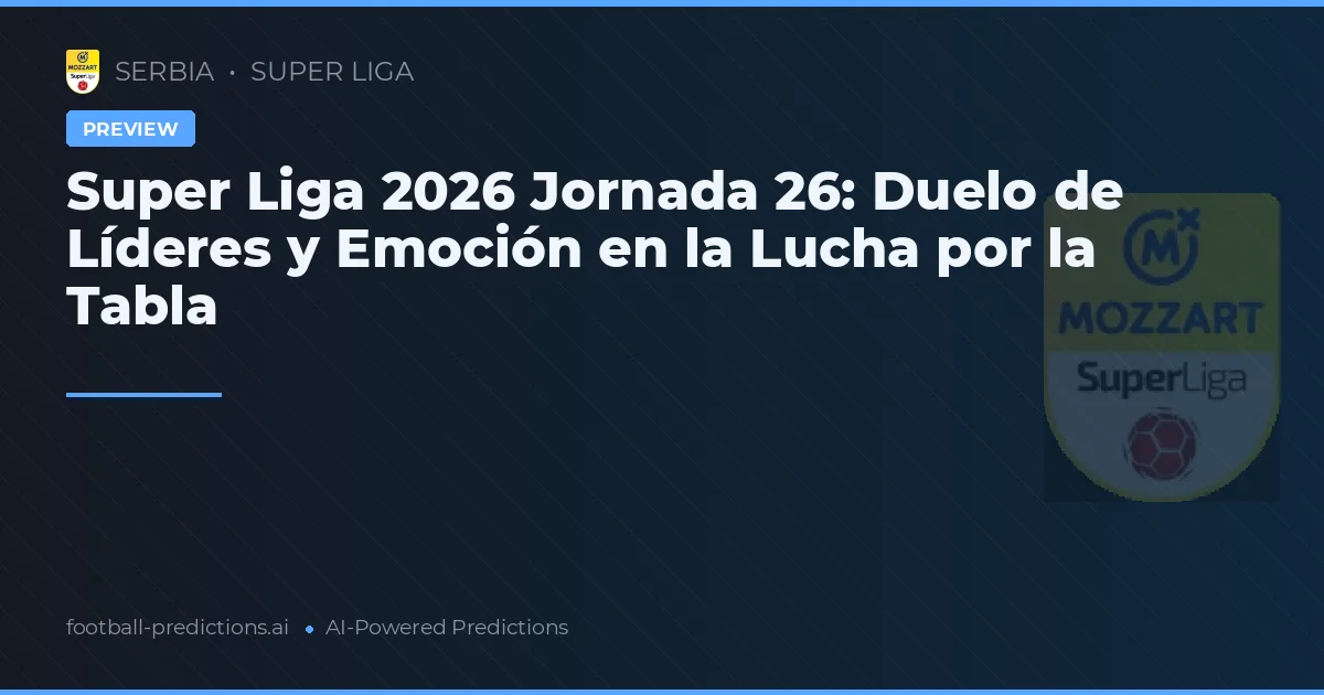 Super Liga 2026 Jornada 26: Duelo de Líderes y Emoción en la Lucha por la Tabla