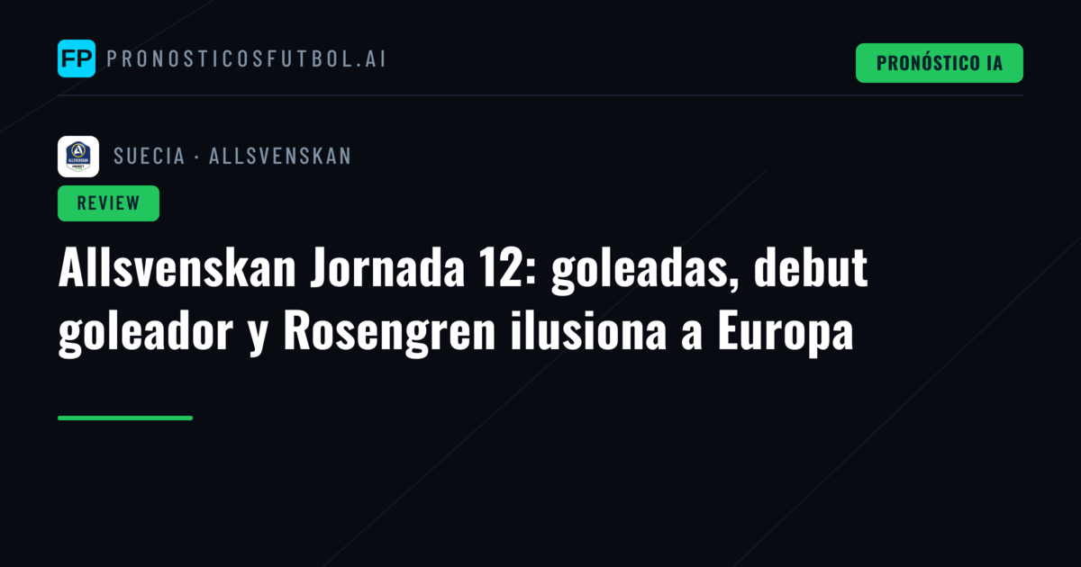 Allsvenskan Jornada 12: goleadas, debut goleador y Rosengren ilusiona a Europa