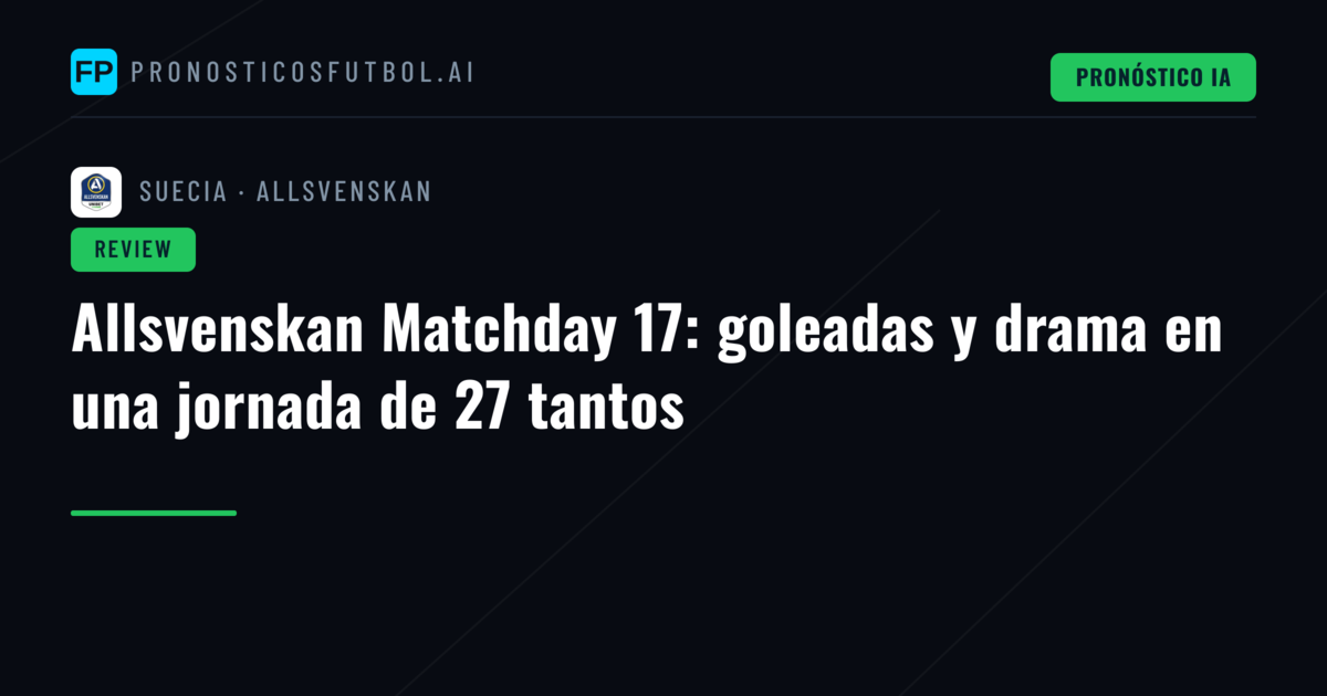 Allsvenskan Matchday 17: goleadas y drama en una jornada de 27 tantos