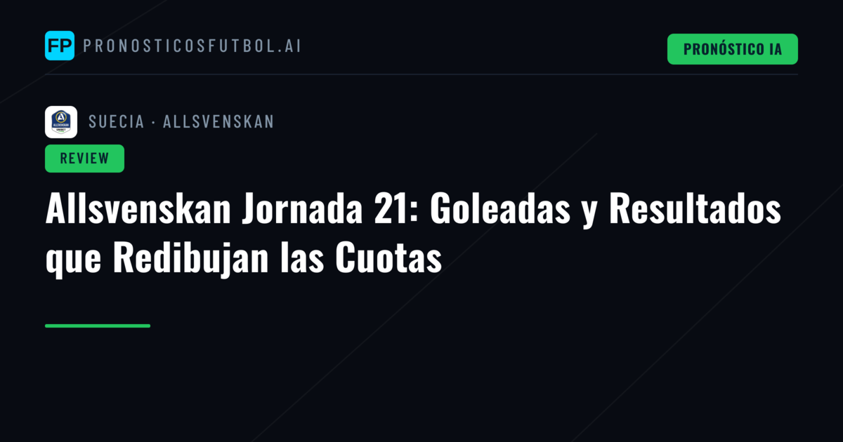 Allsvenskan Jornada 21: Goleadas y Resultados que Redibujan las Cuotas
