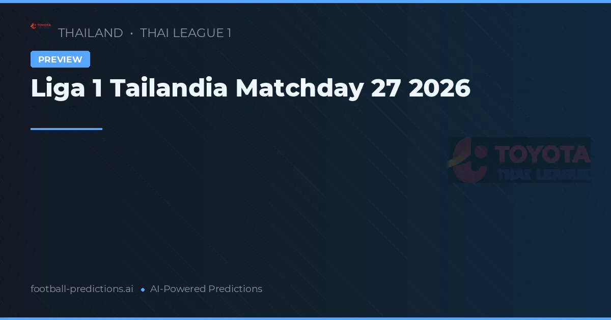 Liga 1 Tailandia Matchday 27 2026