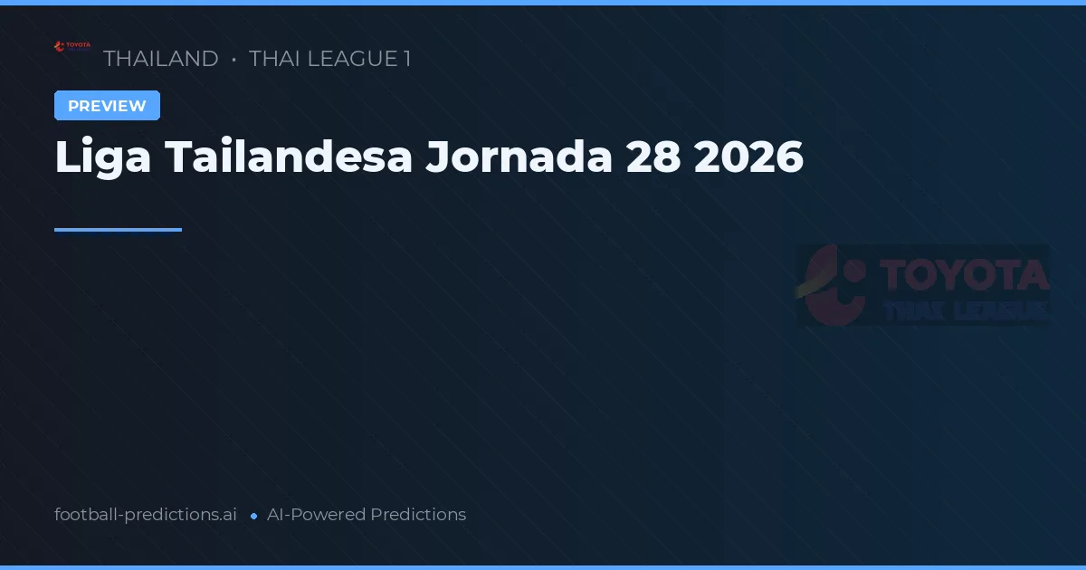 Liga Tailandesa Jornada 28 2026