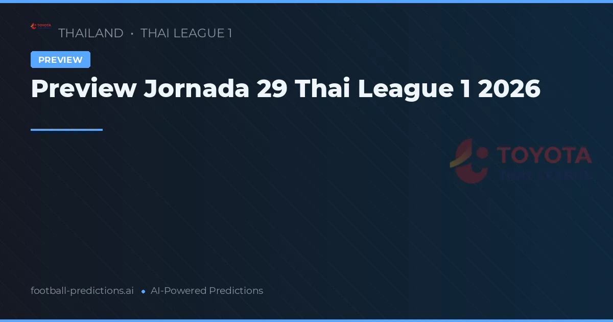 Preview Jornada 29 Thai League 1 2026