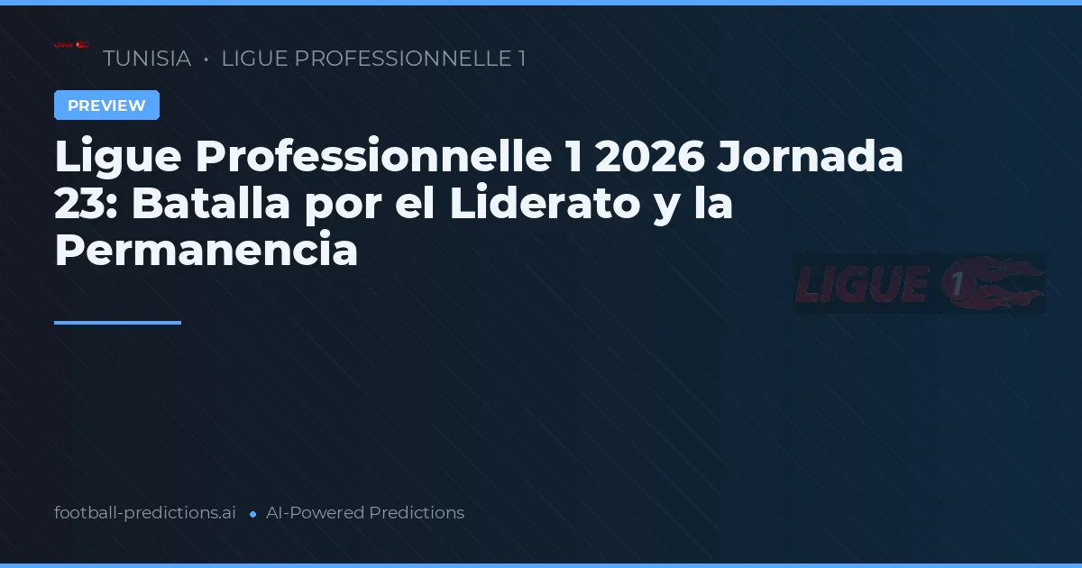 Ligue Professionnelle 1 2026 Jornada 23: Batalla por el Liderato y la Permanencia