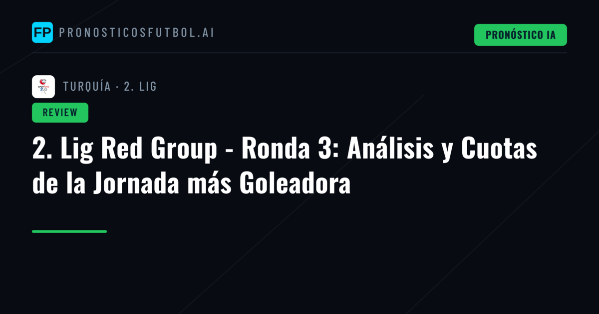 2. Lig Red Group - Ronda 3: Análisis y Cuotas de la Jornada más Goleadora