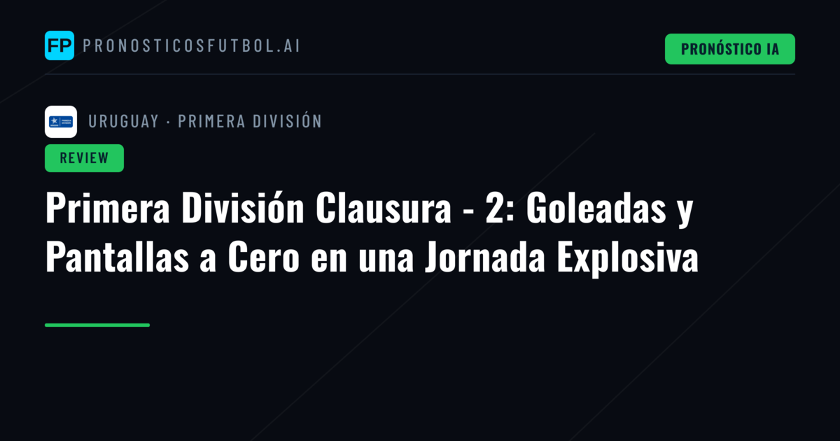 Primera División Clausura - 2: Goleadas y Pantallas a Cero en una Jornada Explosiva