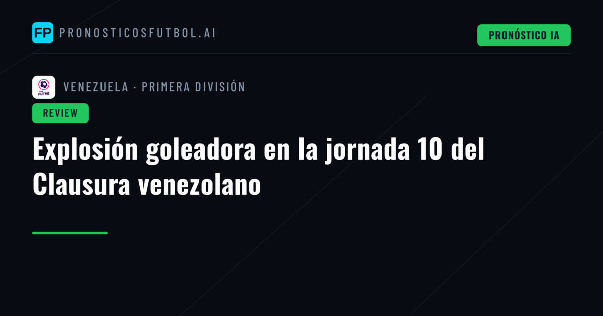 Explosión goleadora en la jornada 10 del Clausura venezolano