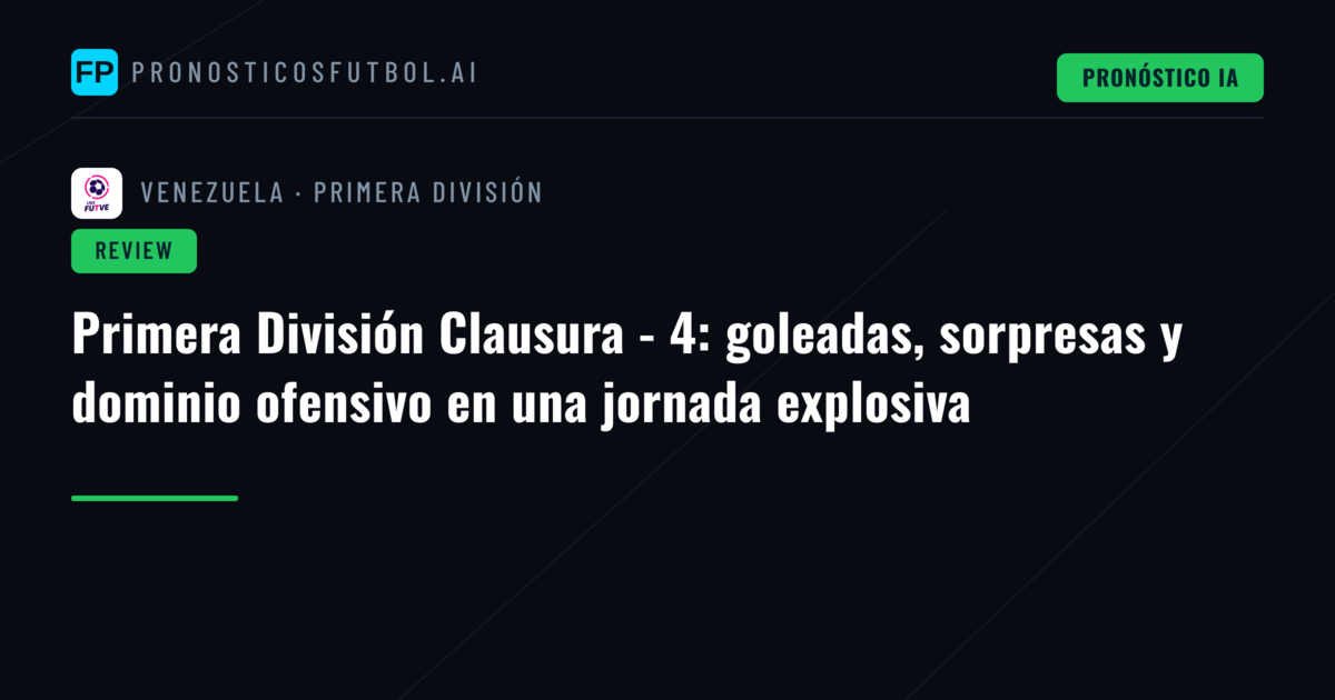 Primera División Clausura - 4: goleadas, sorpresas y dominio ofensivo en una jornada explosiva