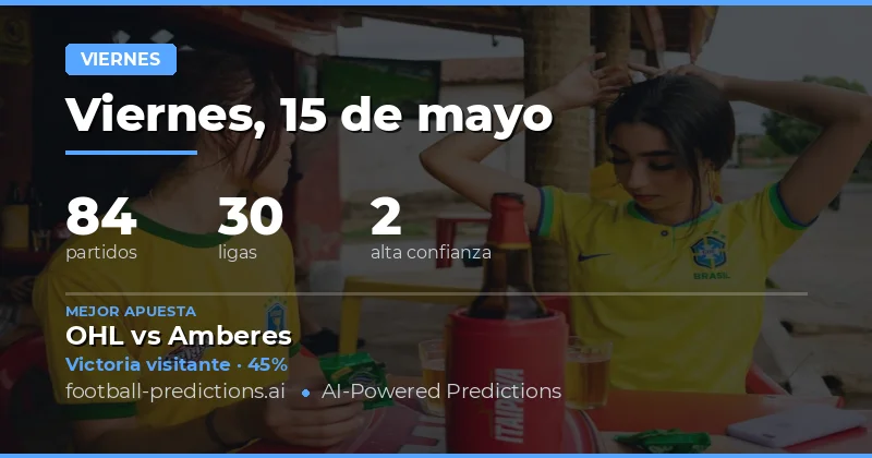 Pronósticos de Fútbol para el Viernes 15 May 2026