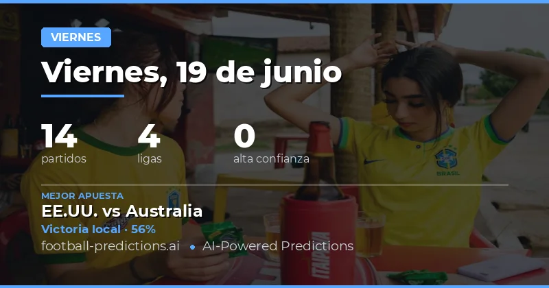 El viernes 19 de junio de 2026 promete un banquete futbolístico para los apostantes