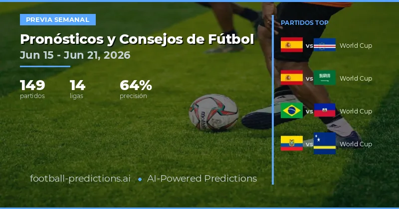 Pronósticos de Fútbol y Consejos de Apuestas: 15 Jun – 21 Jun 2026