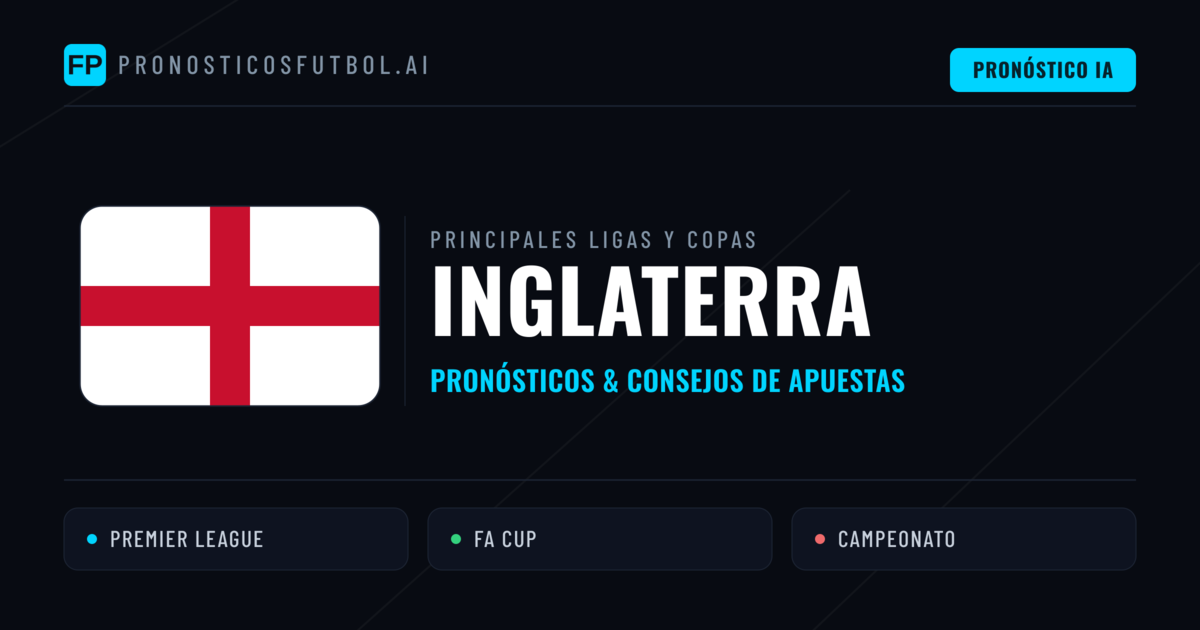 Pronósticos deportivos de Inglaterra y consejos de apuestas