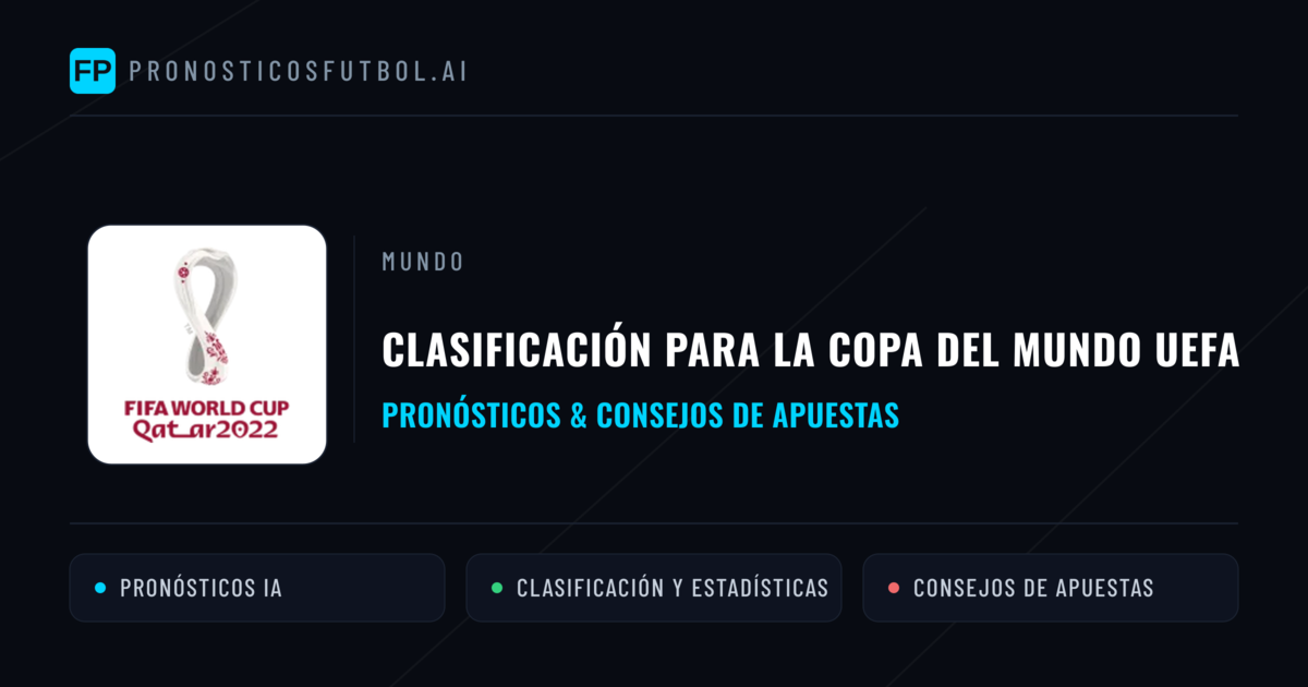 Clasificación para la Copa del Mundo UEFA Pronósticos y consejos de apuestas