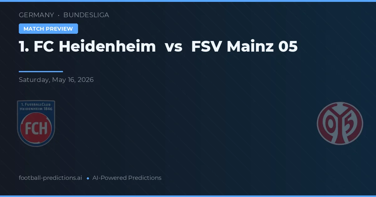 1. FC Heidenheim vs FSV Mainz 05 — pronóstico y previa del partido