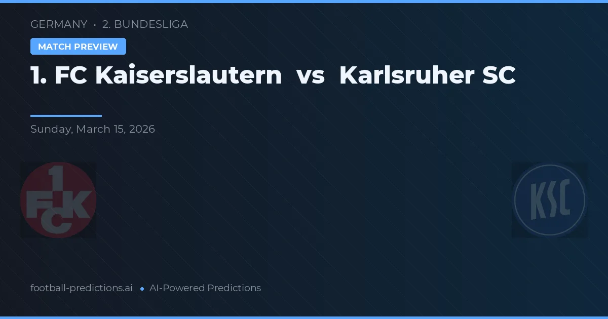 1. FC Kaiserslautern vs Karlsruher SC — pronóstico y previa del partido