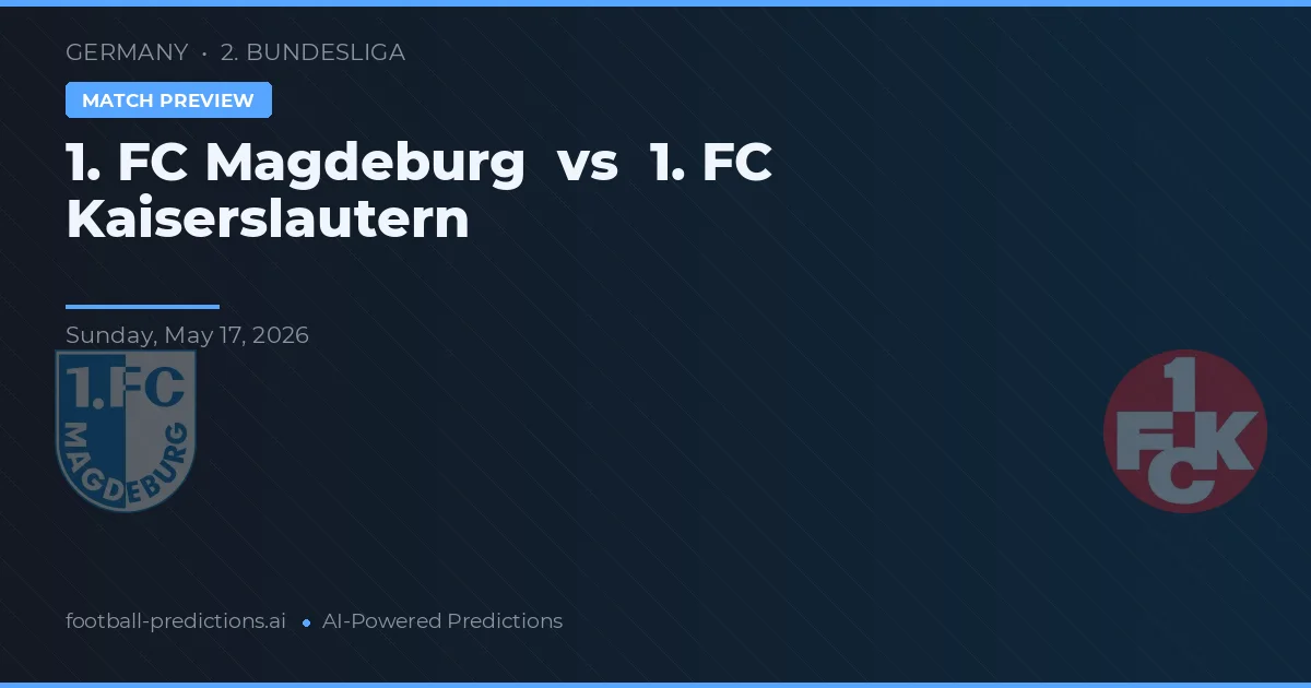 1. FC Magdeburgo vs 1. FC Kaiserslautern — pronóstico y previa del partido
