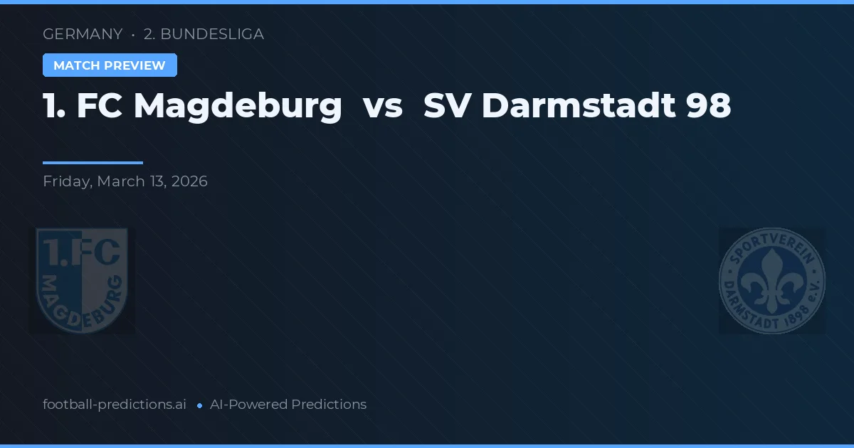 1. FC Magdeburgo vs SV Darmstadt 98 — pronóstico y previa del partido