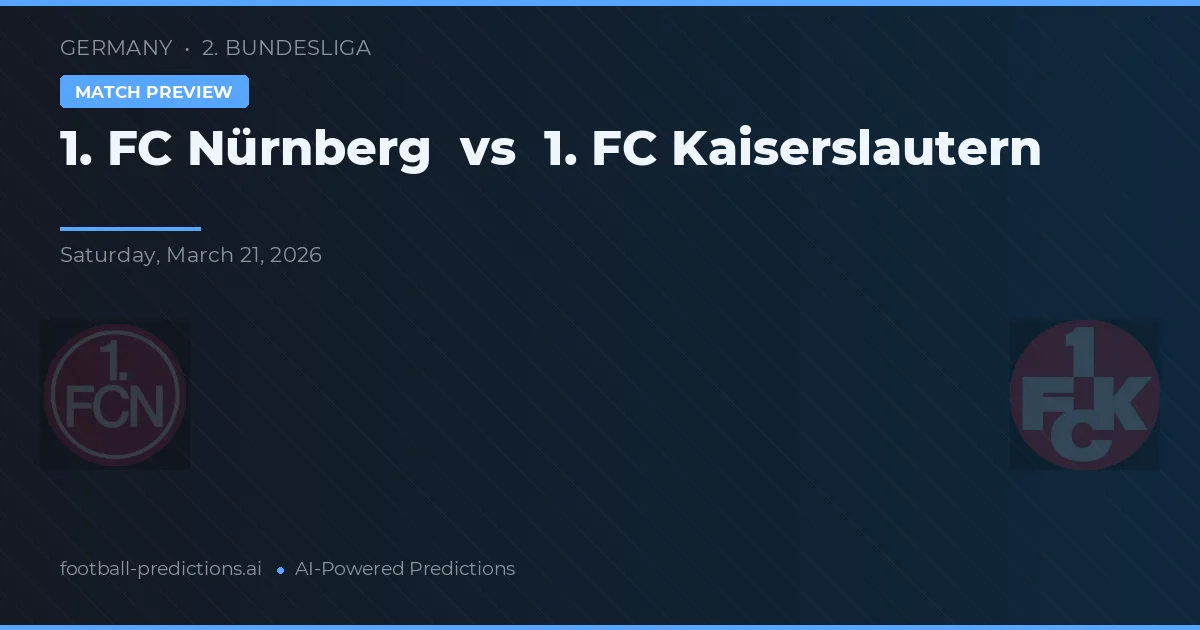 1. FC Núremberg vs 1. FC Kaiserslautern — pronóstico y previa del partido
