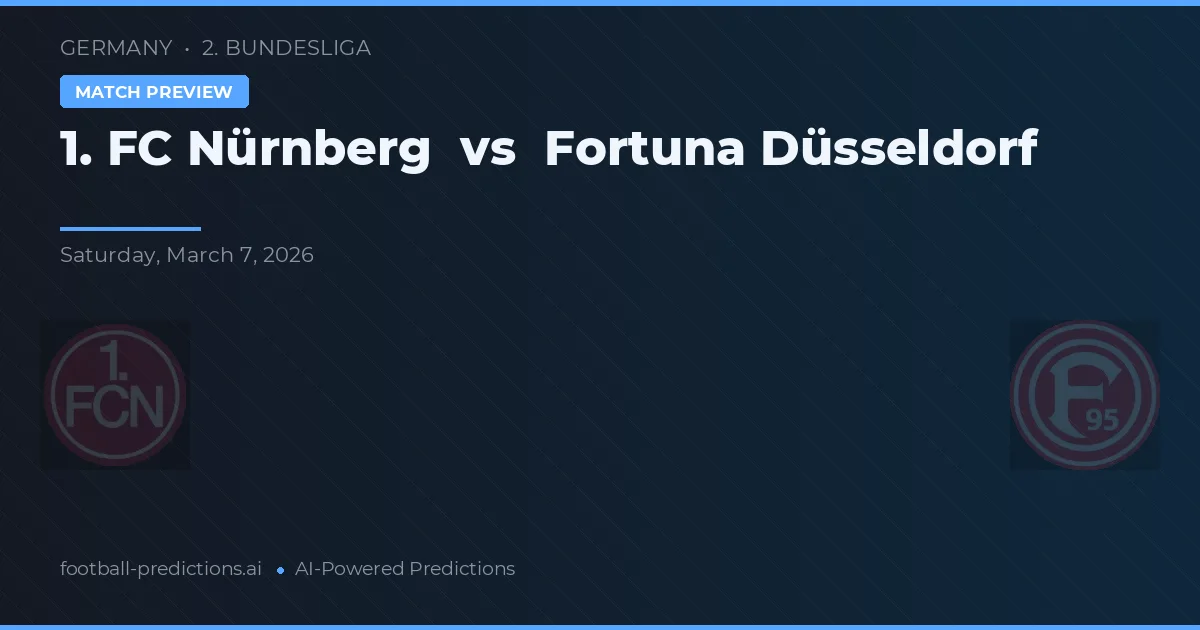 1. FC Núremberg vs Fortuna Düsseldorf — pronóstico y previa del partido
