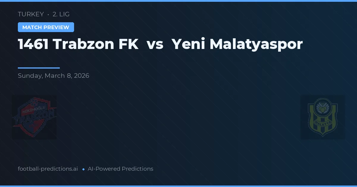1461 Trabzon FK vs Yeni Malatyaspor — pronóstico y previa del partido