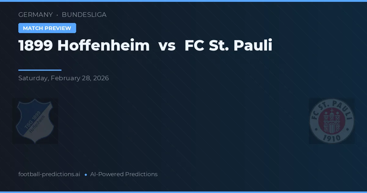 1899 Hoffenheim vs FC St. Pauli — pronóstico y previa del partido