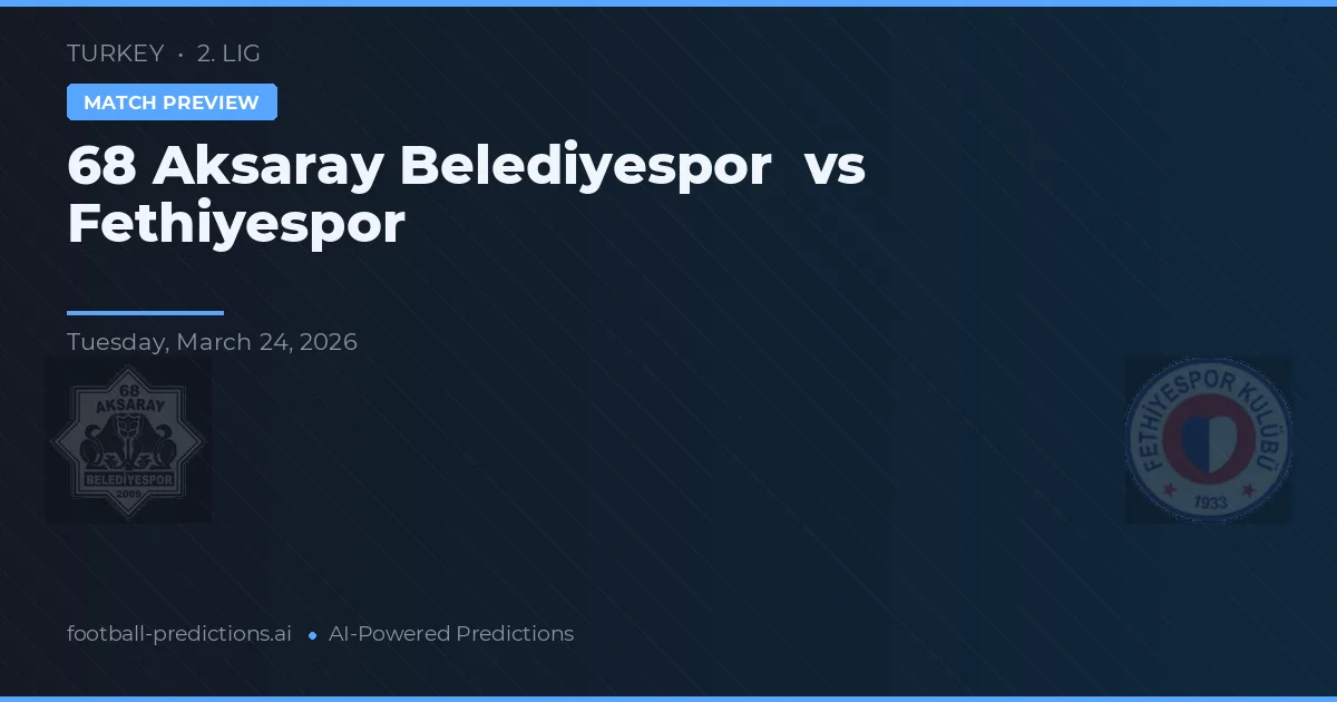 Aksaray Belediyespor vs Fethiyespor — pronóstico y previa del partido