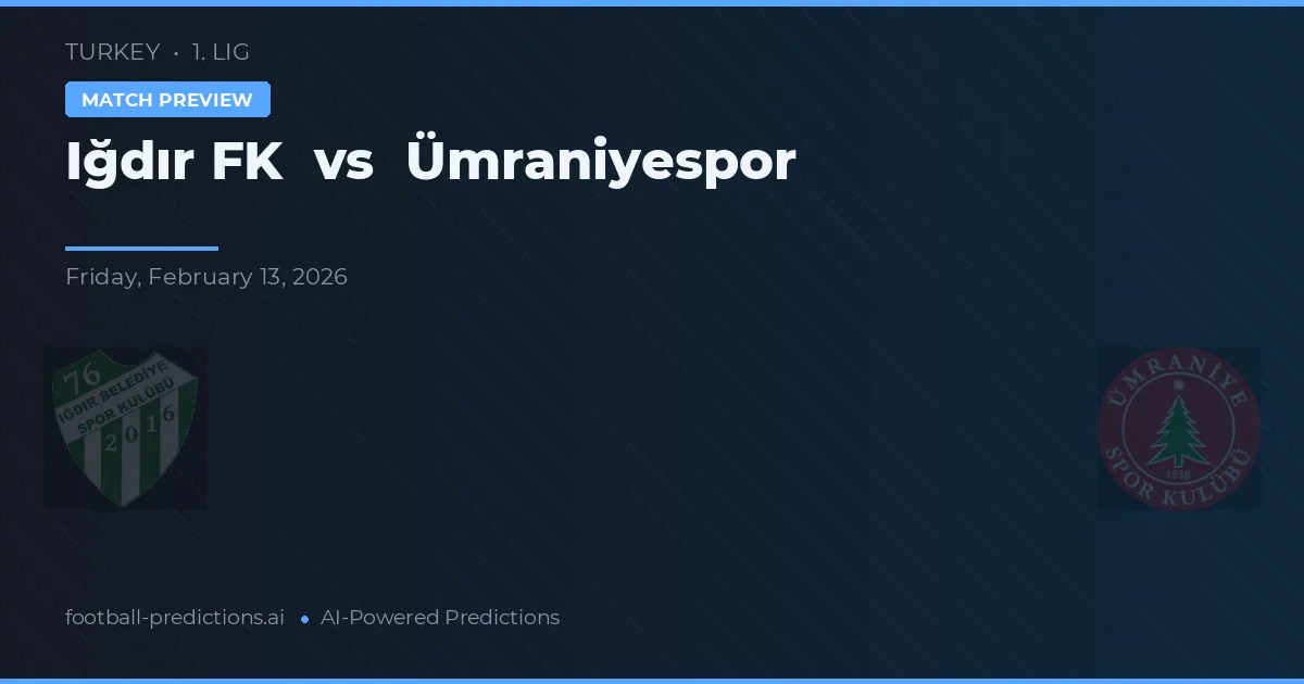 Iğdır Belediyespor vs Ümraniyespor — pronóstico y previa del partido