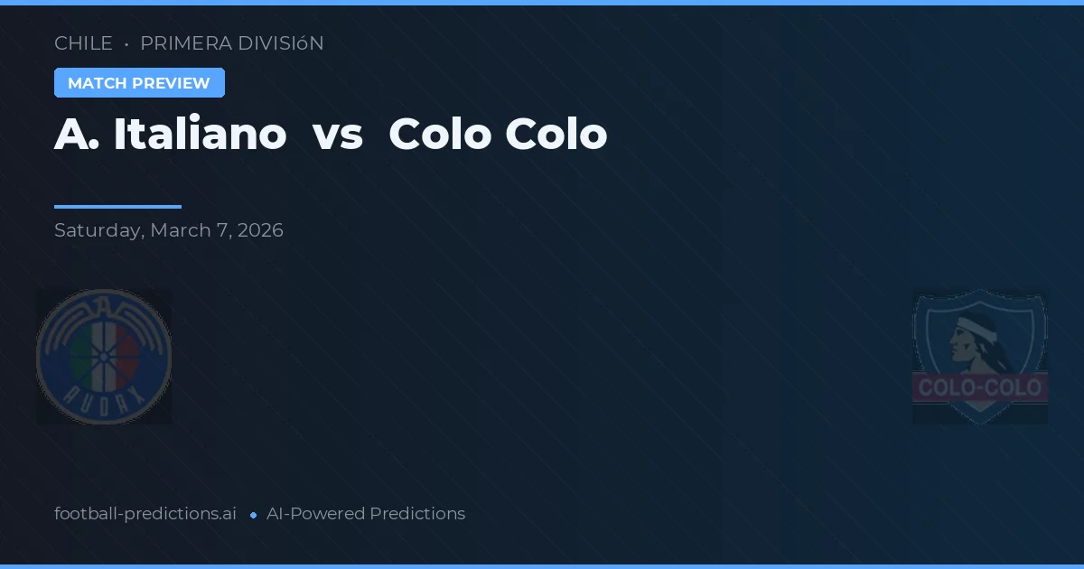 A. Italiano vs Colo Colo — pronóstico y previa del partido
