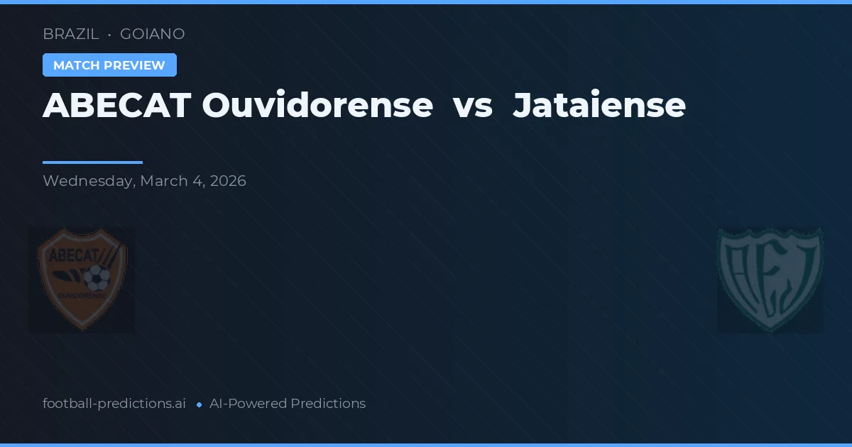 ABECAT Ouvidorense vs Jataiense — pronóstico y previa del partido