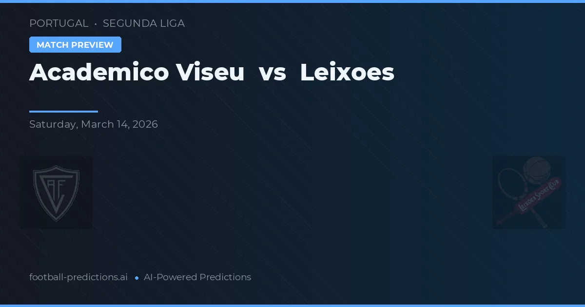 Académico de Viseu vs Leixões — pronóstico y previa del partido