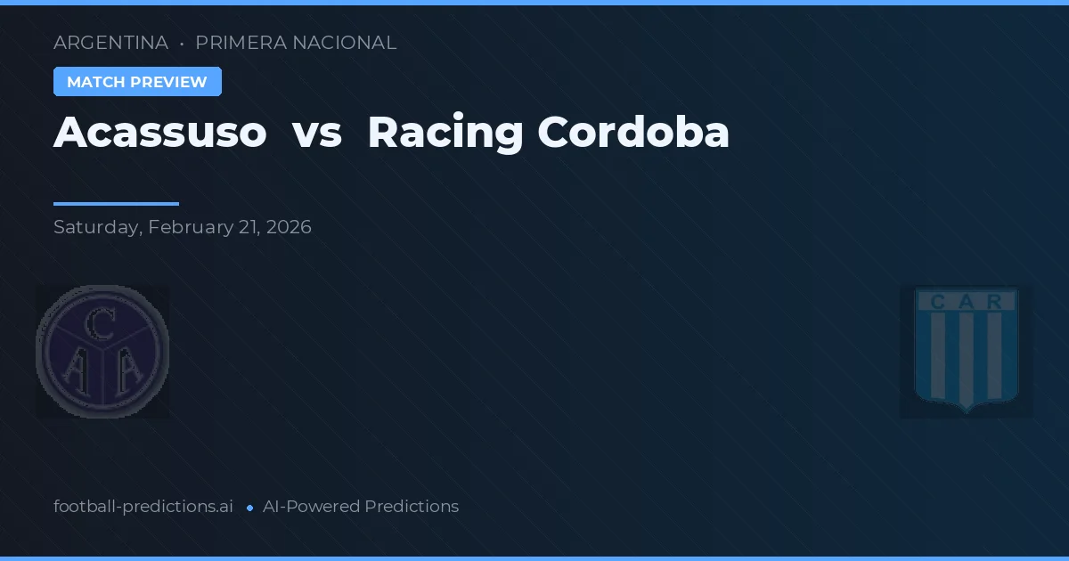 Acassuso vs Racing de Córdoba — pronóstico y previa del partido