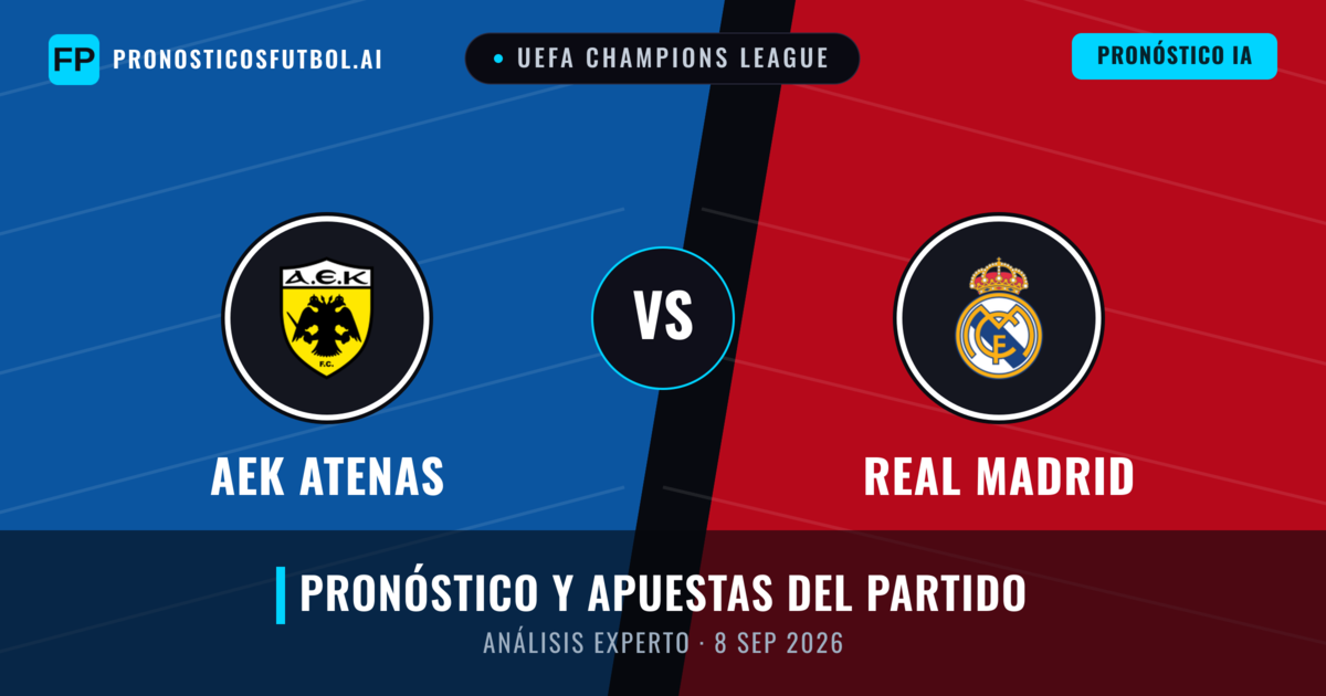 AEK Atenas vs Real Madrid — pronóstico y previa del partido